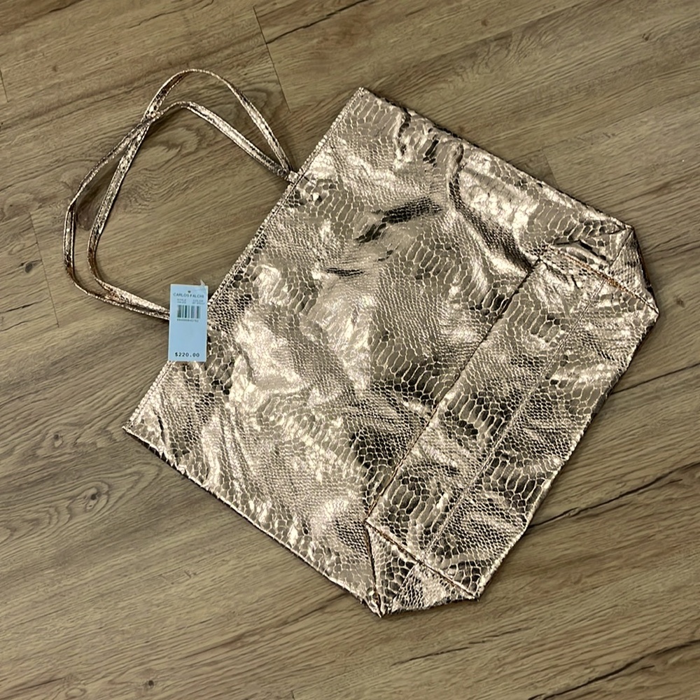 CARLOS FALCHI Tote Bag Metallic Apricot Tote
